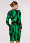Diamond Print Mini Dress, Green, large