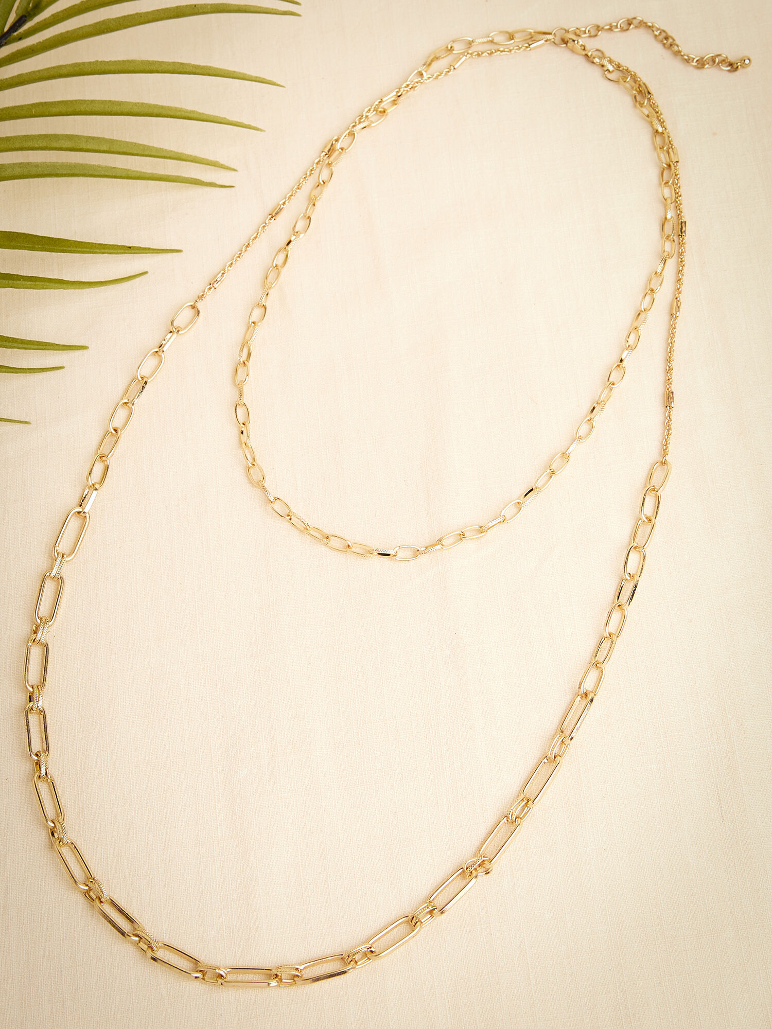 Women's double gold chain necklace discount