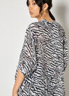 Zebra Oversized Lightweight Blouse, White, large