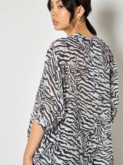 Zebra Oversized Lightweight Blouse