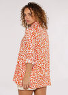 Cheetah High Low Shirt, Coral, large