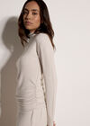 Side Ruched Soft-Touch Top, Stone, large