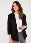 Knitted Boucle Blazer, Black, large