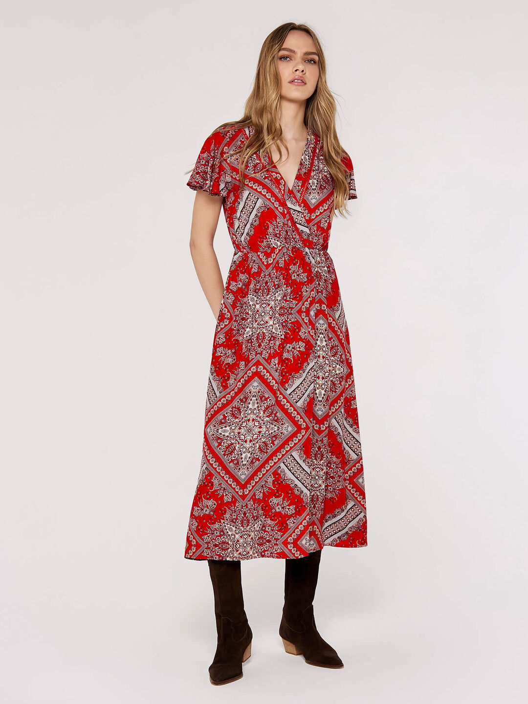 Image of Scarf Print Midaxi Dress