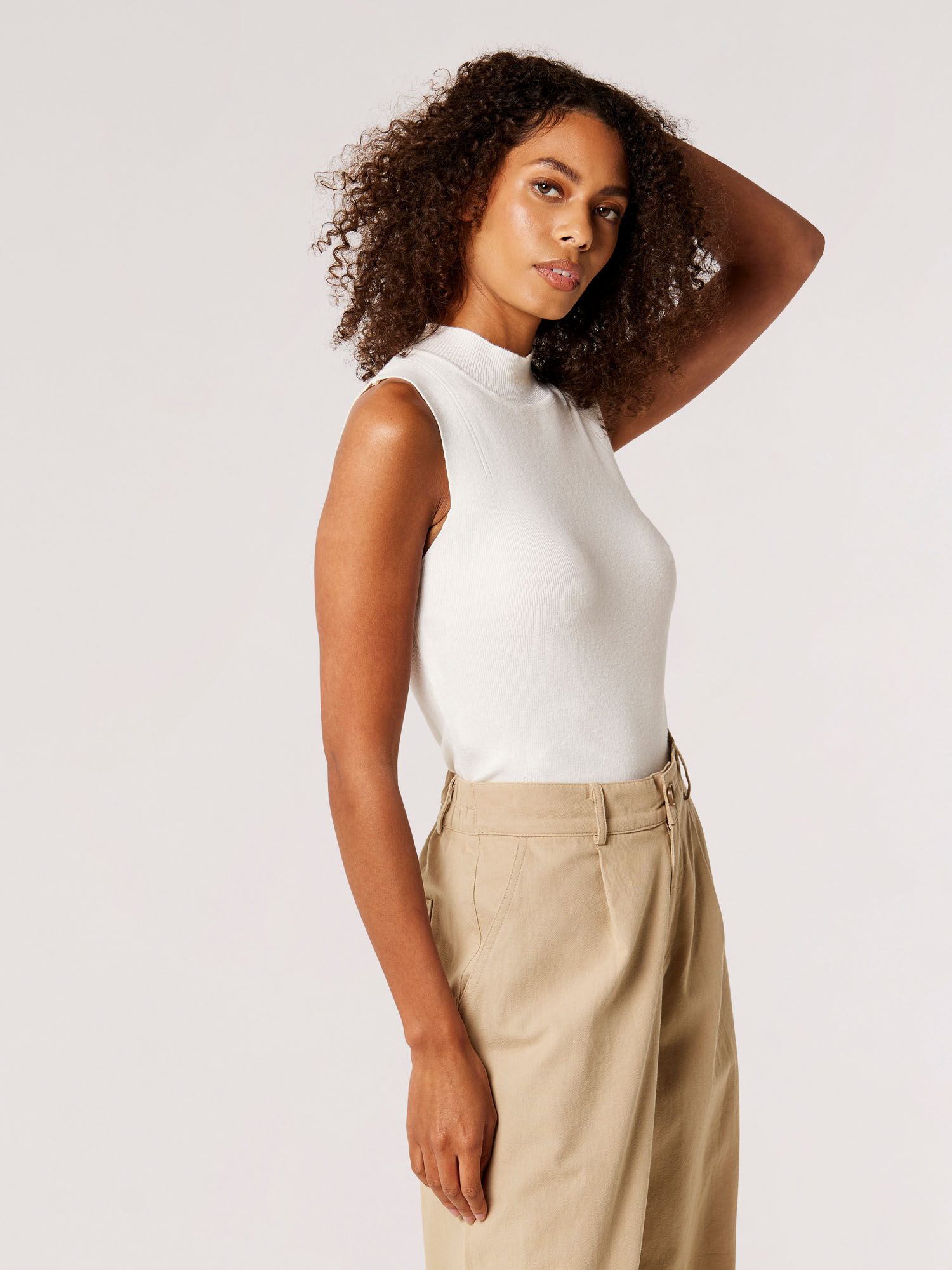 Beige knitted top hotsell