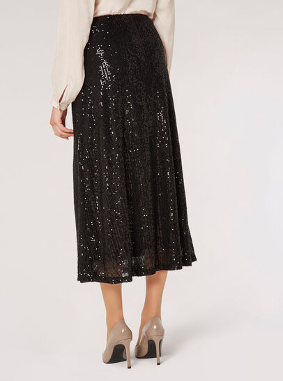 Sequin Sparkle Midi Skirt