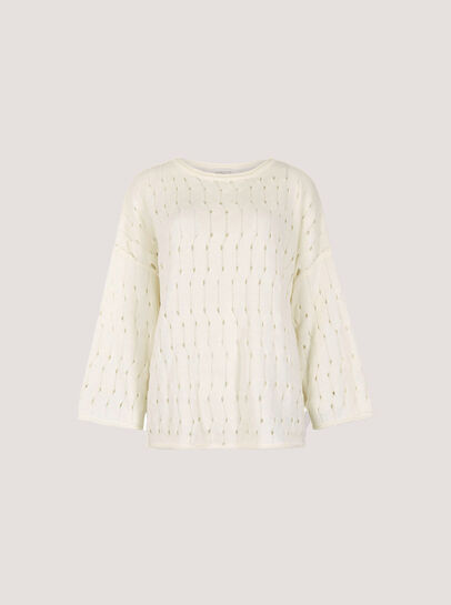 Pointelle Knit Bell Sleeve Jumper