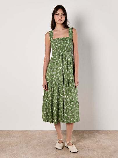 Orchid Smock Midi Dress