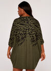 Curve Leopard & Zebra Cocoon Dress, Khaki, large