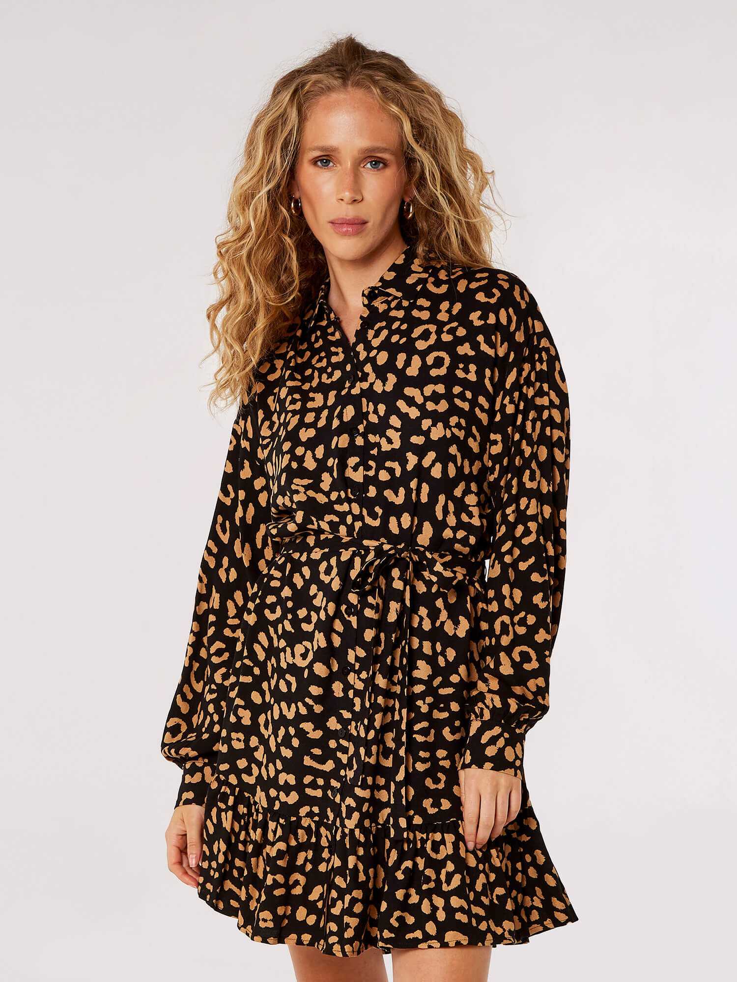 Leopard print on sale shirt dress