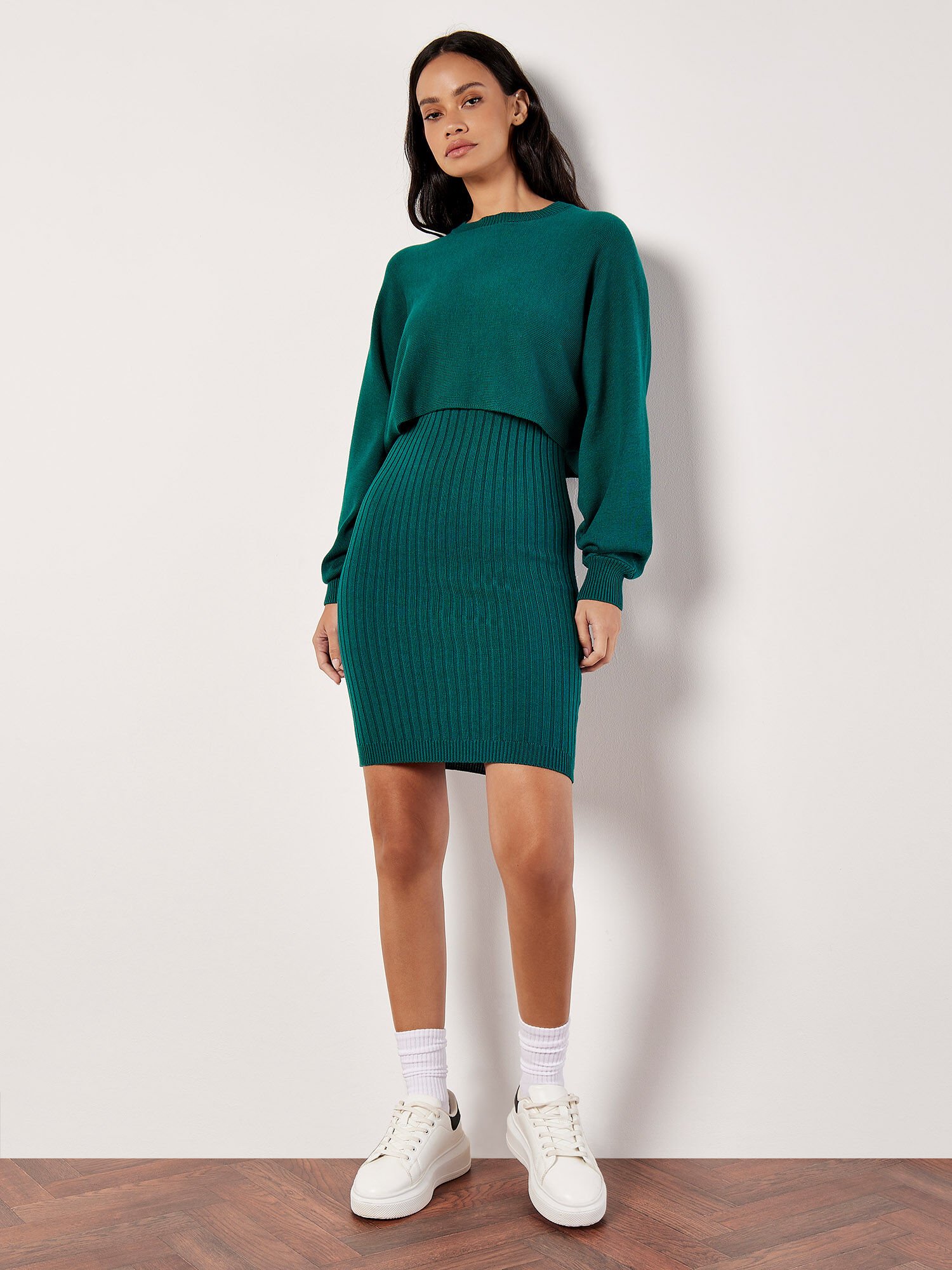 Cropped Batwing Jumper Apricot Clothing