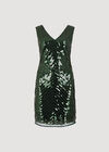Sequin Panel Bodycon Mini Dress, Green, large