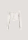 Smocked Crop Top, White, large