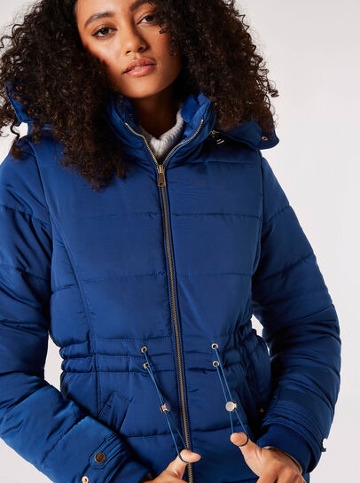 Faux Fur Hood Puffer Jacket