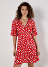 Painterly Hearts Mini Dress, Red, large