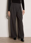 Wide-Leg Woven Tailored Trousers, Dark Grey/Charcoal, large