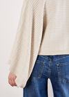 Horizontal Cable Knit Cape Jumper, Stone, large