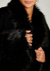 Faux Fur Edge And Cuff Cape, Black, large