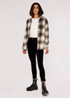 Plaid Oversized Shirt, Black, large