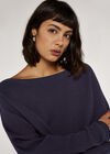 Boat Neck Ribbed Jumper, Purple, large