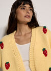 Chunky Knit Strawberry Cardigan, Yellow, large