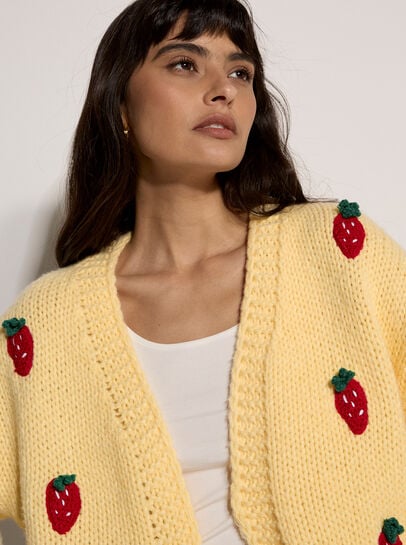 Chunky Knit Strawberry Cardigan