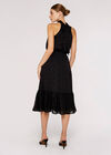 Star Jacquard Midi Dress, Black, large