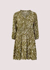Zebra Mini Dress, Khaki, large