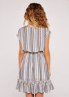 Stripe Ruffle Dress, Blue, large