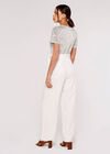 Sequinned Wrap Palazzo Jumpsuit, Light Grey / Silver, large