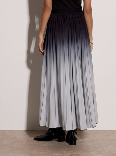 Ombre Pleated Midi Skirt