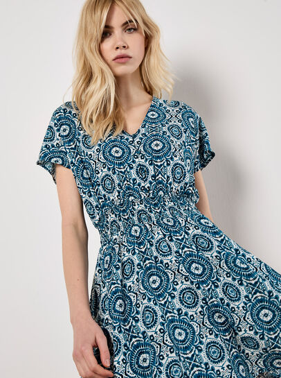 Batik Print Mini Dress