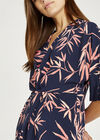 Leaf Knot Kimono Dress, Navy, large