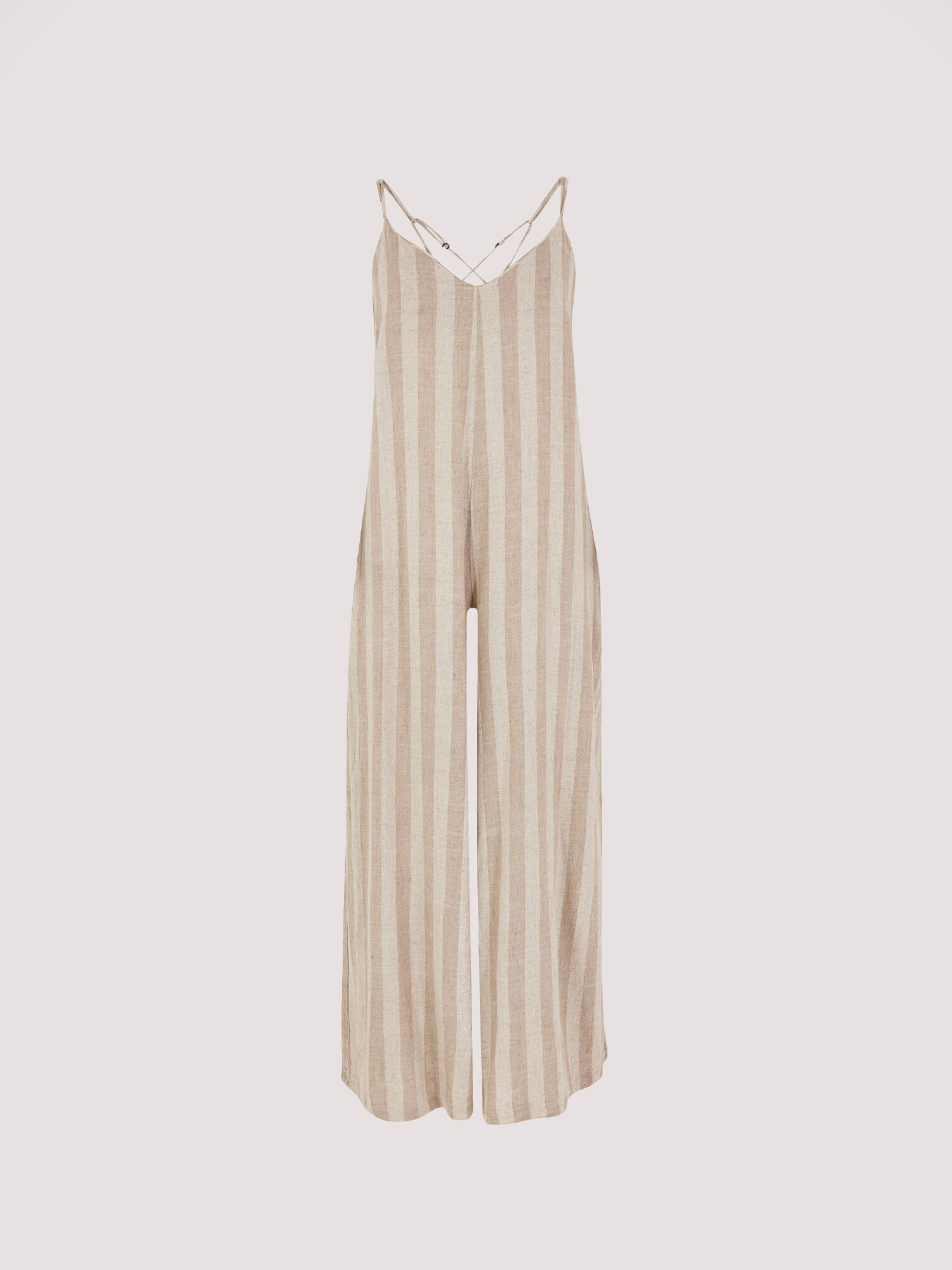 Striped Linen Mix Jumpsuit