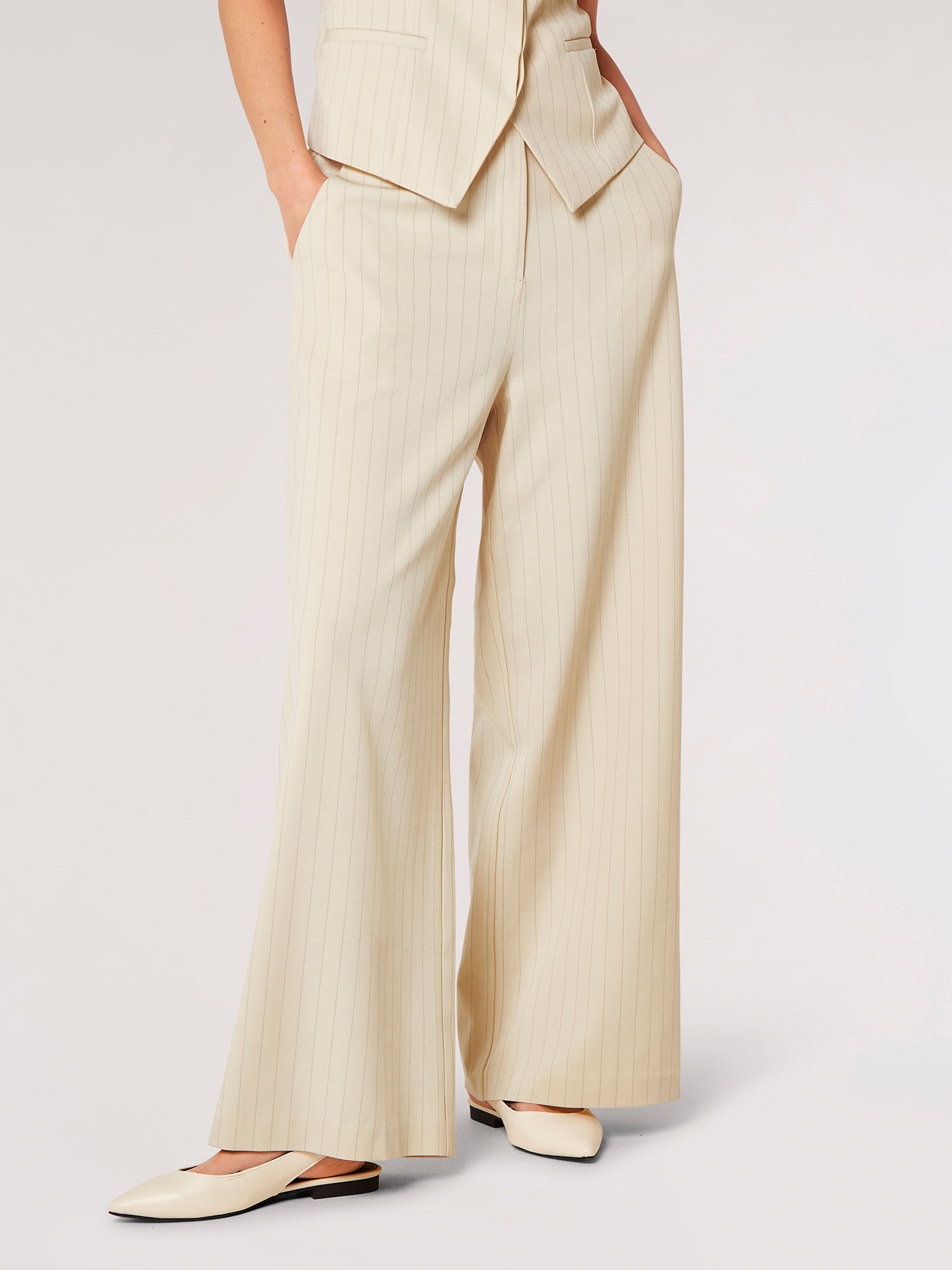 Pinstripe palazzo pants sales