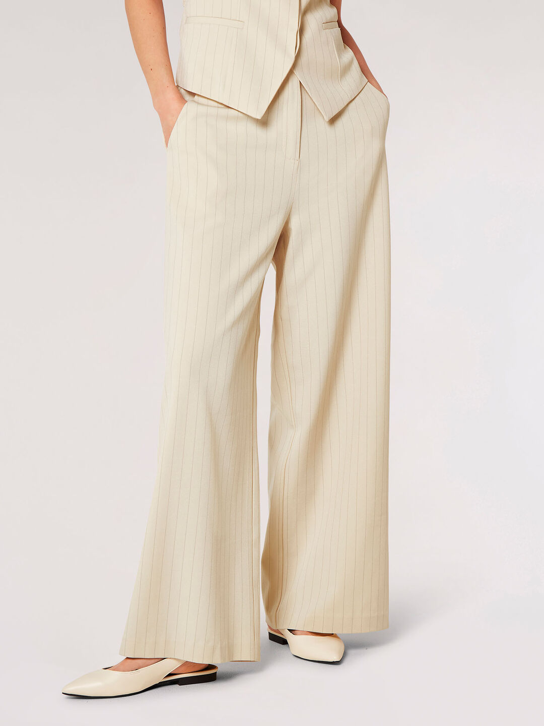 Image of Pinstripe Palazzo Trousers