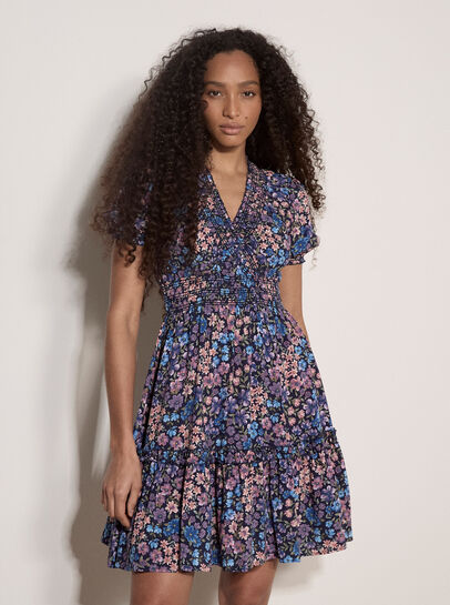 Floral Wrap Mini Dress