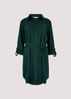 Chevron Jacquard Shirt Dress, Green, large
