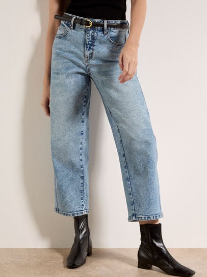 Mei Light-Wash Barrel Jeans