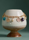 Multicharm Bracelet, Gold, large