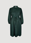 Curve Satin Shirt Midi Dress, Green, large