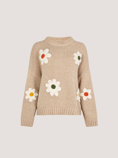 Embroidered Daisies Jumper