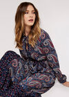Paisley Mix-Match Midi Dress, Navy, large