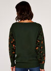Animal Sleeve Jumper, Green, large
