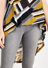 Navy Stripe Mesh Vest Top, Navy, large
