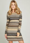 Multi Stripe Tunic Dress, Stone, large