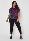 Curve Brushstroke Camo Blouse, Black, large