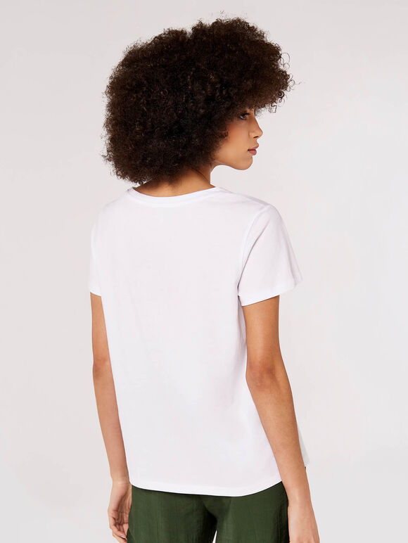 Abstract Flower Tee, White, large
