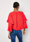 Layered Sleeve Top, Red, large