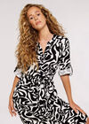 Swirl Drawstring Midi Dress, Cream, large